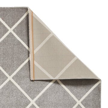 Brooklyn BRK35 Modern Geometric Diamond Soft Carved Durable Short Pile Grey/Cream Rug-Think Rugs-Rug Love - The Most Loved Rug Store